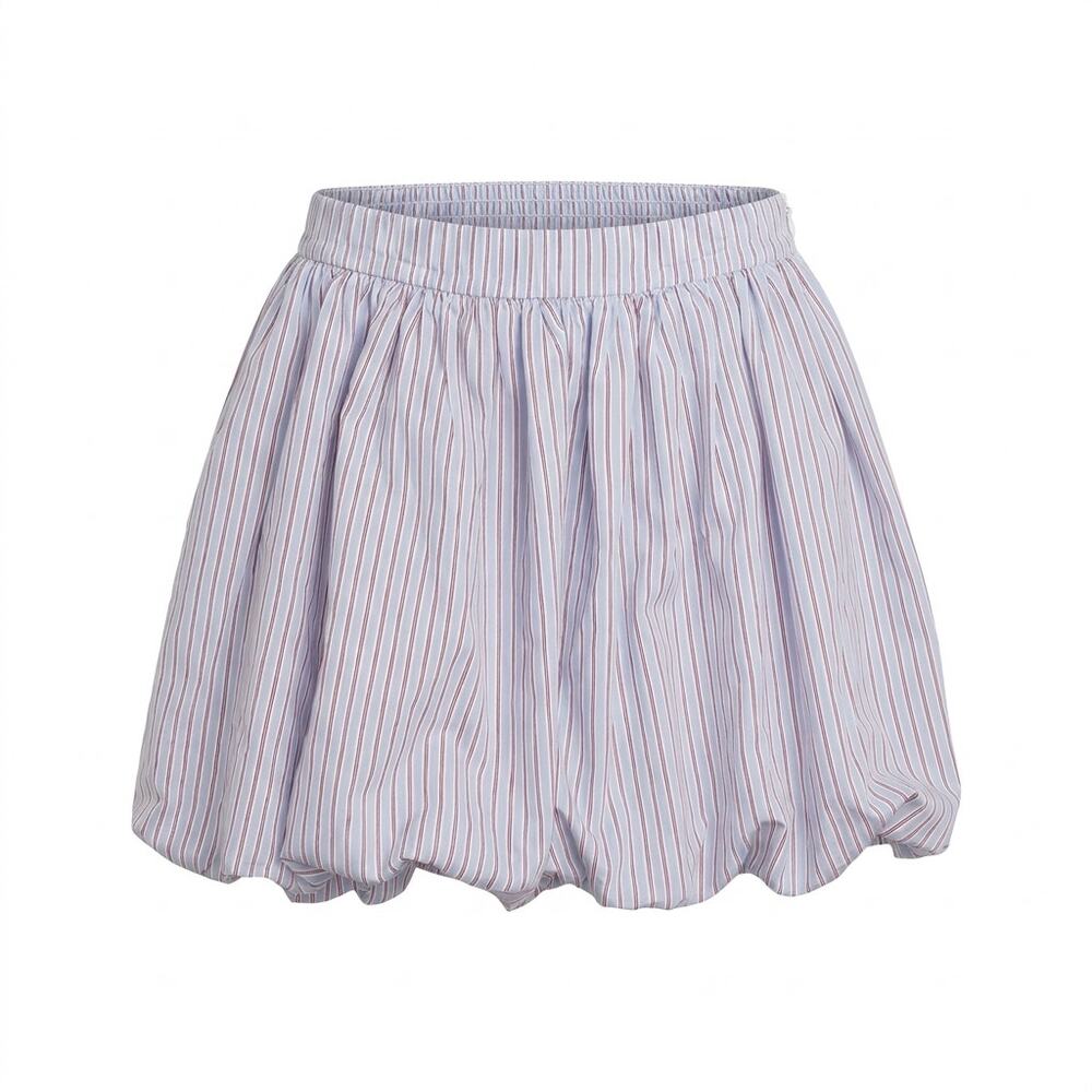 WAYF Bonnie Bubble Hem Skirt Striped White Red Size S Coquette Preppy